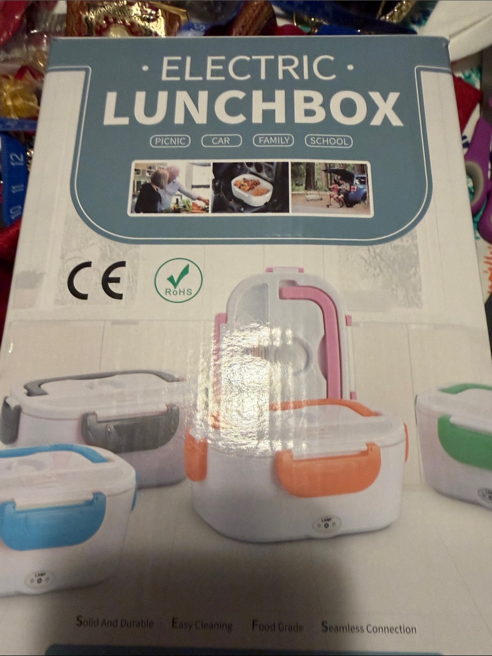Electric Lunchbox - Portable Heated Lunch Box (Pink/Orange/Blue/Gray)